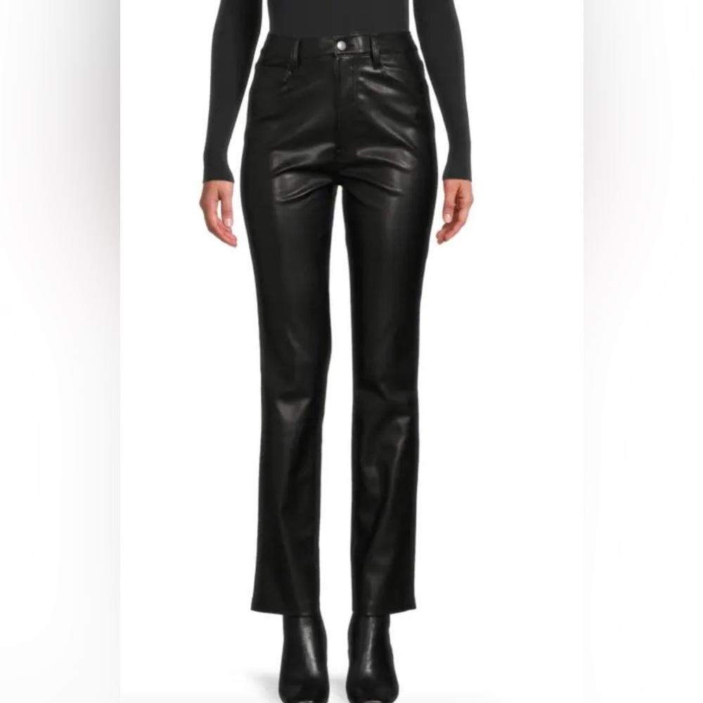 *NWT* 7 For All Mankind Easy Faux Leather Straight Jean